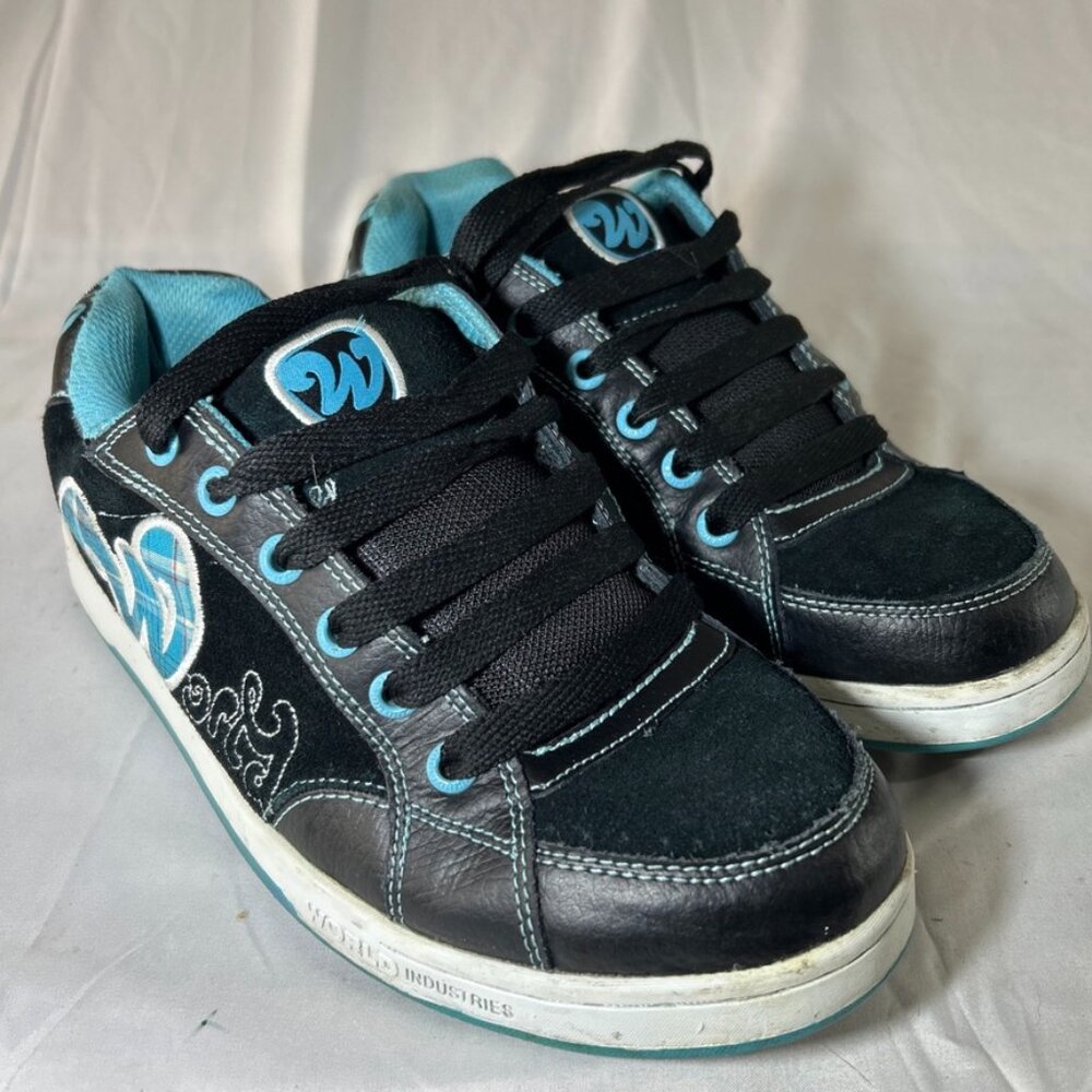 World Industries Skater Shoes Unisex Women Sz 10, Men 8.5 Leather Suede Y2K Edge
